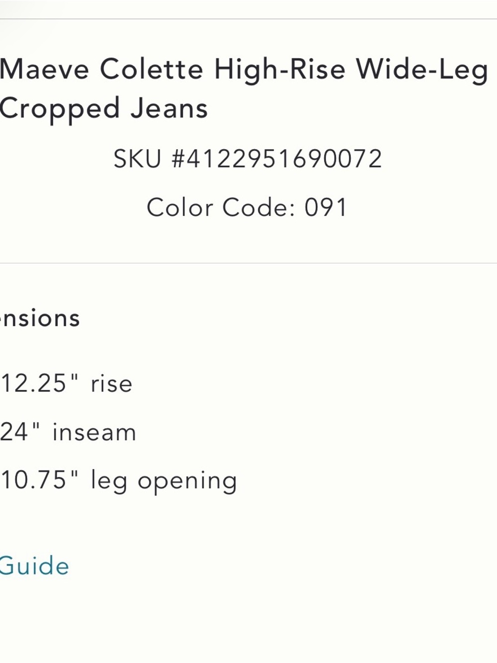 Maeve Colette Light Wash  Wide-Leg Crop Jeans, 29P - Picture 7 of 7